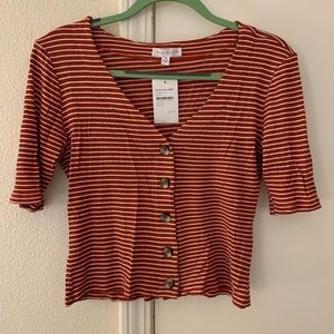 Striped V-Neck Top